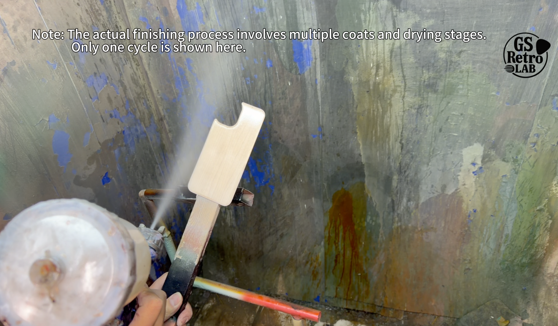 Process step: applying the red burst finish